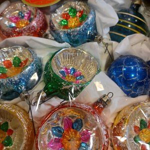 FINAL Markdown Vintage Czechoslovakian HAND MADE RARE  Glass Christmas Ornaments